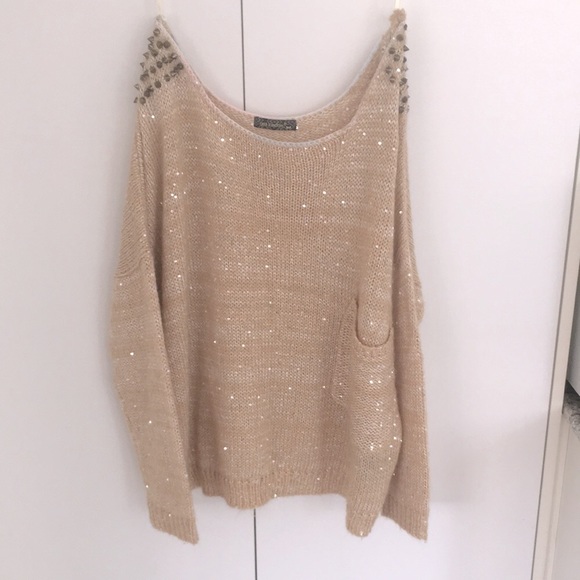GED LONDON Studded Shoulder Sequins Sweater - M/L - Picture 5 of 10